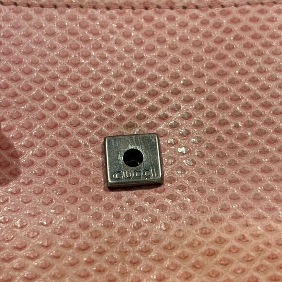 Vintage GUCCI GG Marmont Compact Wallet Bifold Leather Pink Blush Coin Purse - Picture 8 of 15